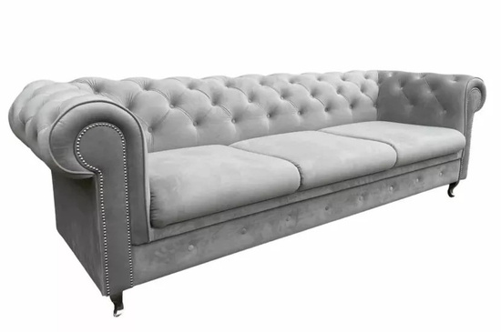 Pikowana sofa ROARK Chesterfield 3-osobowa