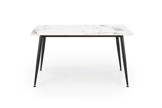 Designerski stół EMILIO 140 w kolorze biały marmur/czarny