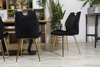 Nowoczesne krzesło welurowe MOLLY | czarna tkanina, złote detale