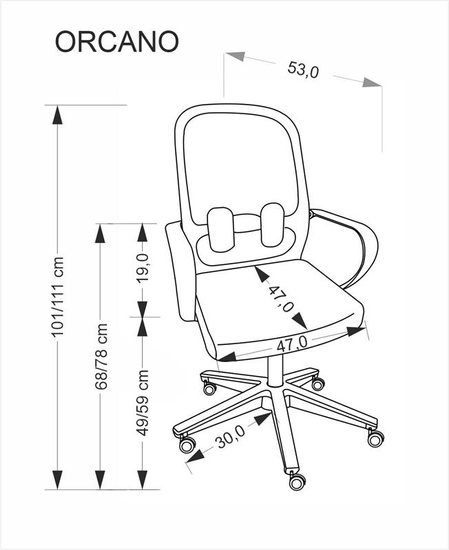 Fotel gabinetowy ORCANO w czarnym kolorze