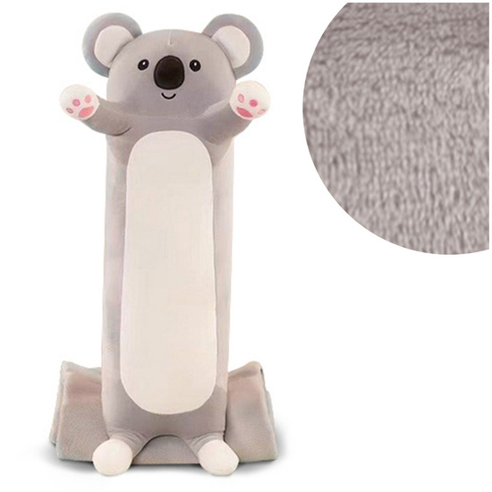 Kocyk z Poduszką Maskotką z mikrofibry Koala nr57 szary 100x160