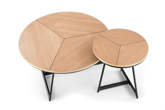 Designerska ława KARIDA-S w kolorze dąb naturalny / czarny