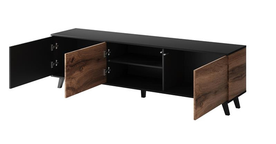 Stolik RTV RANDOM RTV-2180 cm dąb wotan/czarny