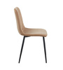 Stylowe krzesło welurowe ESLA ciemno-beżowe z czarnymi nogami
