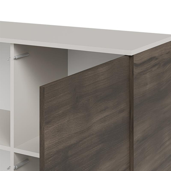 Kompaktowa komoda RANDOM 2 KM-2 kaszmir, orzech i czarne akcenty