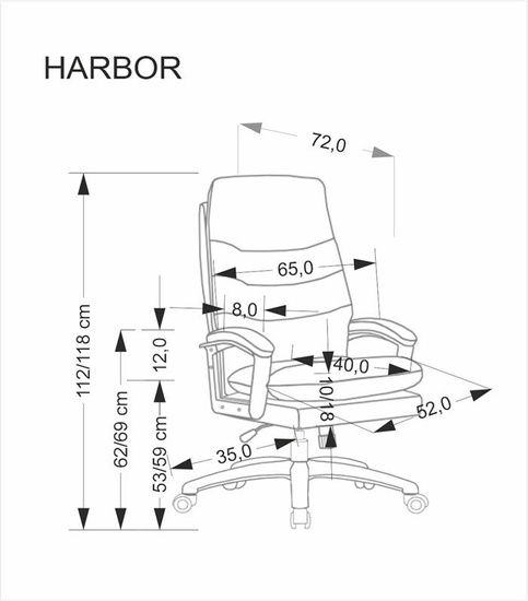 Fotel gabinetowy HARBOR w beżowej ekoskórze z mechanizmem TILT