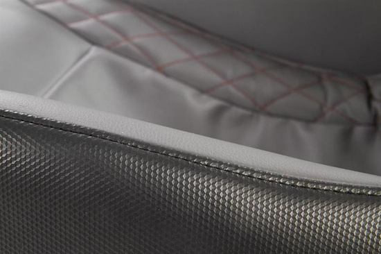 Nowoczesny fotel wypoczynkowy DOPIO z funkcją masażu w kolorze ciemny popiel/popielaty