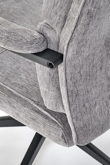 Fotel biurowy z welurową tapicerką ADRIANO w kolorze szarym