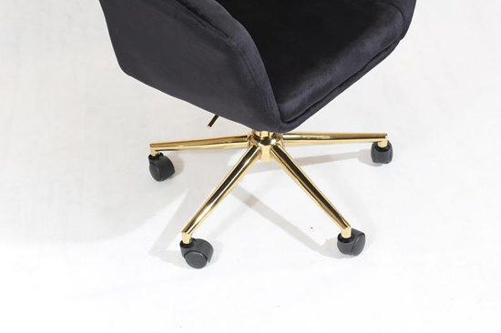 Fotel kubełkowy do biurka FABIO czarny/złoty