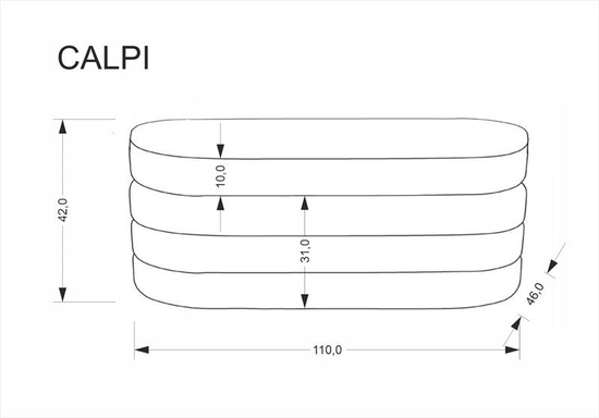 Ławka CALPI popielata z funkcją pojemnika 110 cm