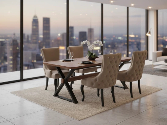 Tapicerowane krzesło MARV z pikowanym tyłem