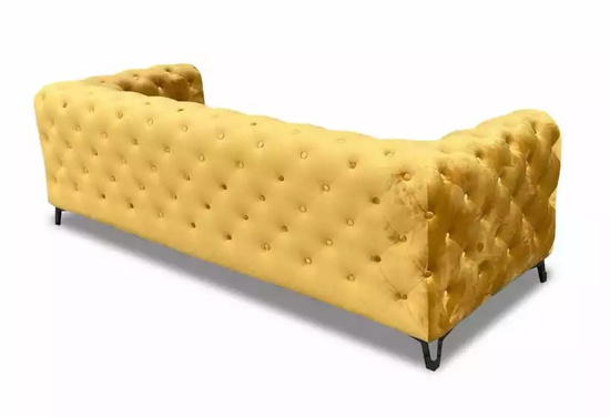 Pikowana sofa 3 osobowa MOMOA w stylu glamour