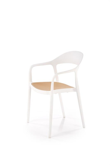 Krzesło K530 w kolorze białym z naturalnym wykończeniem