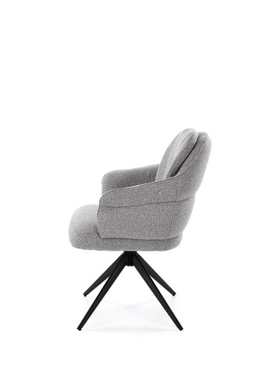 Krzesło obrotowe w tkaninie boucle K570 w popielatym kolorze