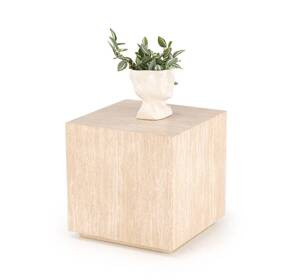 Kwadratowa ława TRAVERTINO S z blatem z trawertynu