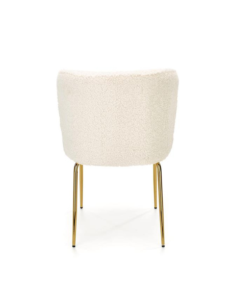 Krzesło K474 w kolorze kremowo-złotym boucle