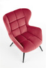 Stylowy fotel wypoczynkowy TYRION w kolorze bordowym na czarnych nogach