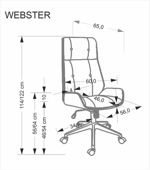 Fotel gabinetowy WEBSTER czarna ekoskóra z orzechowym wykończeniem 
