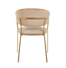 Krzesło do jadalni w stylu glamour MARGO 2 ciemno-beżowy welur / złoty stelaż