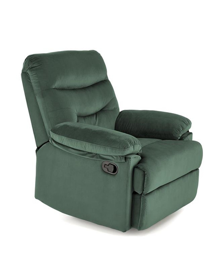 Nowoczesny fotel wypoczynkowy DRAGER w kolorze ciemnej zieleni