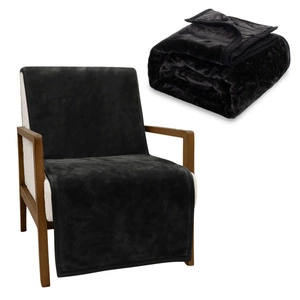 Akrylowy Ciepły Koc Yasemin 02 czarny o wymiarach 70x160