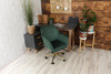 Fotel kubełkowy do biurka FABIO zielony/złoty