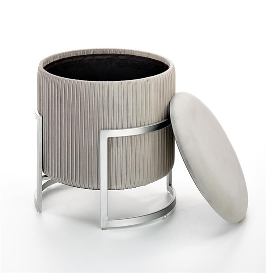 Pufa CRICKET z pojemnikiem w kolorze jasny popiel