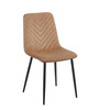 Stylowe krzesło welurowe ESLA ciemno-beżowe z czarnymi nogami