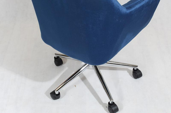 Fotel kubełkowy do biurka FABIO granatowy/chrom