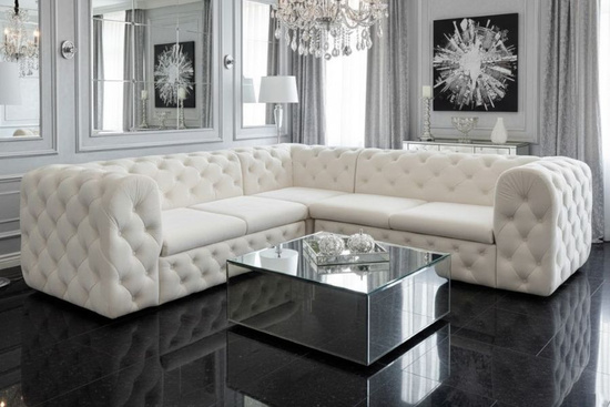 Pikowany narożnik MOMOA z funkcją spania 250x190