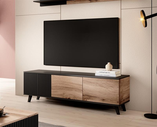 Stolik RTV RANDOM RTV-1 150 cm dąb wotan/czarny