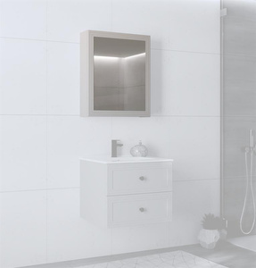 TORETO Szafka lustrzana 70x60/1D (MDF ramiak) cashmere