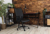 Fotel biurowy DORIAN w czarnej ekoskórze na czarnym stelażu
