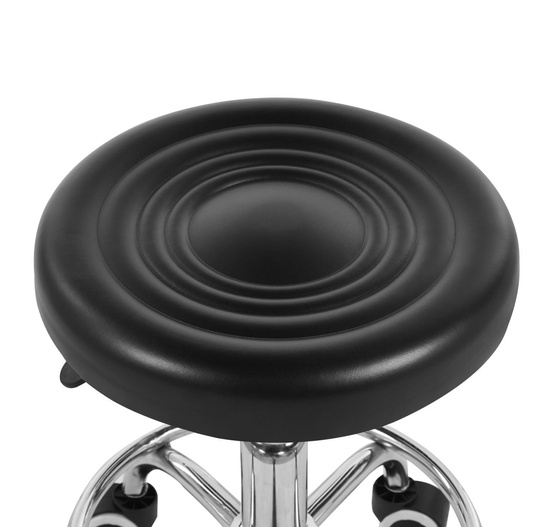 Taboret obrotowy KIVI czarny na kółkach