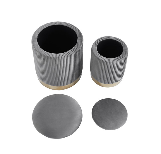 Zestaw dwóch puf DUOBOX w kolorze szarym