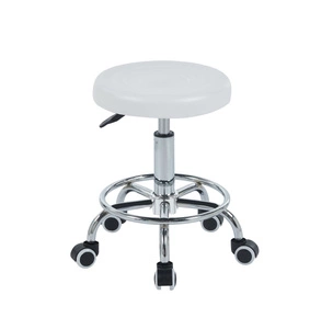 Taboret obrotowy KIVI biały na kółkach