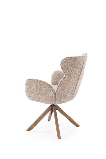 Krzesło z funkcją obracania K585 w kolorze ciemnego beżu i jasnego orzecha