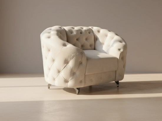 Nowoczesny fotel pikowany glamour LUCILLE