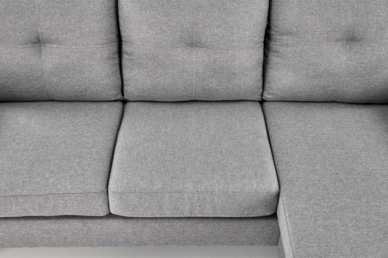Sofa z podnóżkiem GERSON szara tkanina