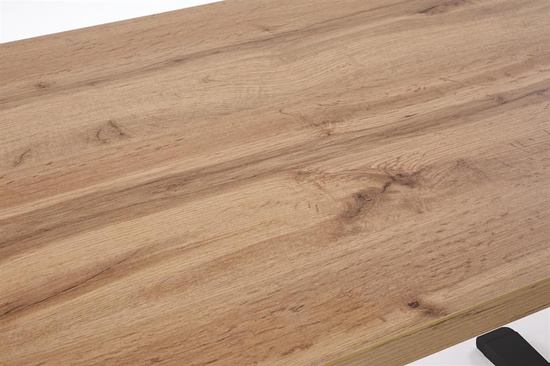 Biurko z podnoszonym blatem B54 w kolorze dąb artisan na czarnym stelażu 120 cm