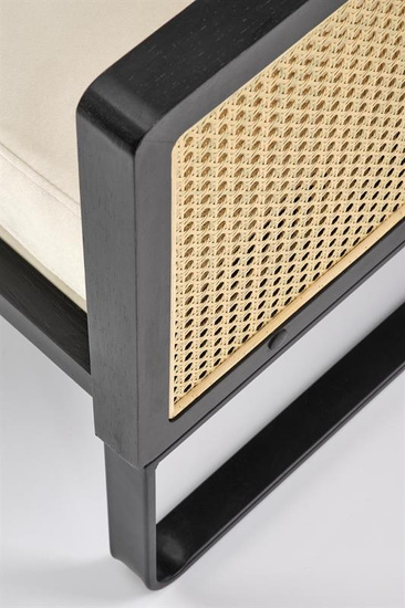 Stylowy fotel wypoczynkowy ILARIO w kolorze czarny/naturalny/jasny beż