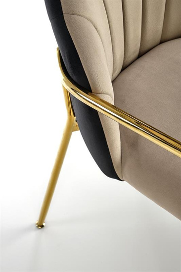 Krzesło K500 w kolorze beżowo-czarnym velvet 