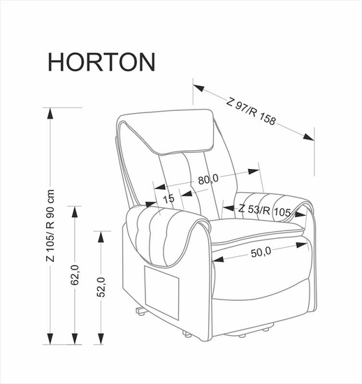 Rozkładany fotel HORTON w beżowym kolorze