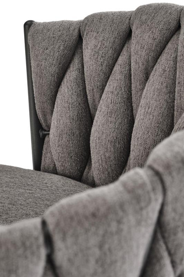 Nowoczesny hoker H125 w kolorze popielatym z czarnymi nogami