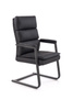 Krzesło konferencyjne na płozach ADRIANO SKID czarna ekoskóra