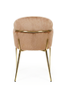 Krzesło z podłokietnikami glamour ze złotym łącznikiem LUNGO VELVET ciemny beż na złotym stelażu