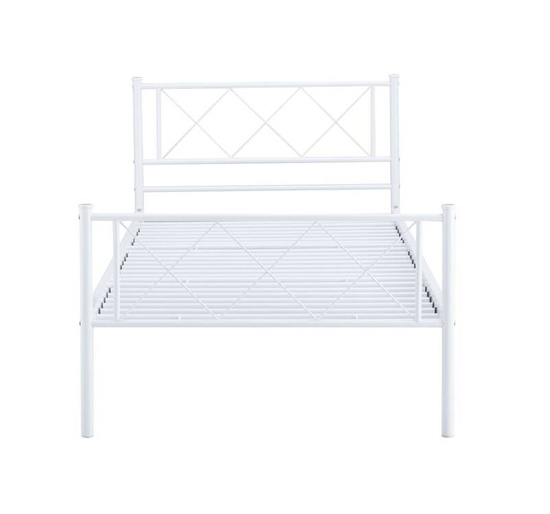 Stylowe łóżko metalowe LOFTY WHITE 90x200 