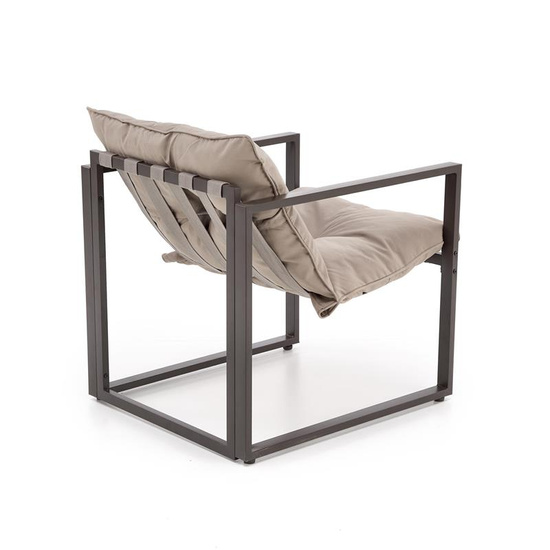 Zestaw ogrodowy SHARK w kolorze ciemny brąz / cappuccino – sofa, dwa fotele i ława