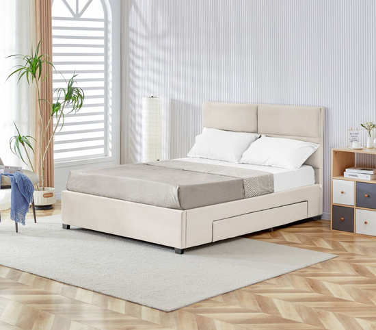 Łóżko tapicerowane VIVIO 160 w kolorze beżowm 160x200 cm