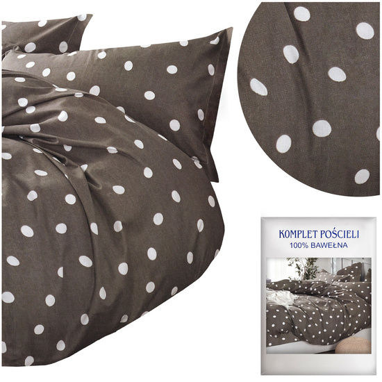 Pościel w kropeczki 200 x 220 3cz Satyna Bawełniana nr A1520